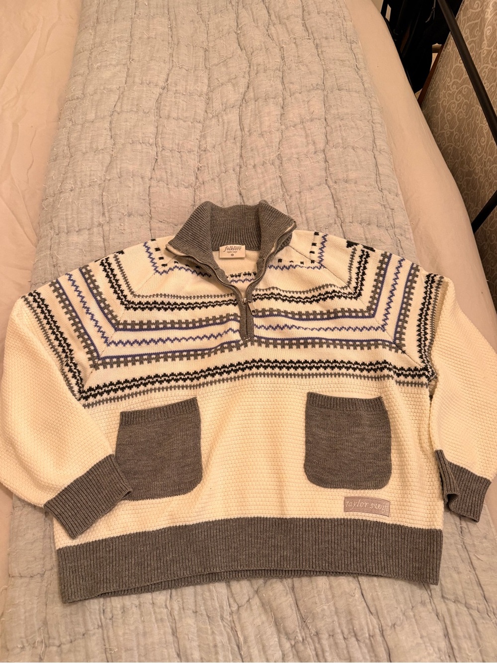 Taylor Swift Folklore Fair Isle Quarter Zip Ski Sweater - Picture 7 of 7